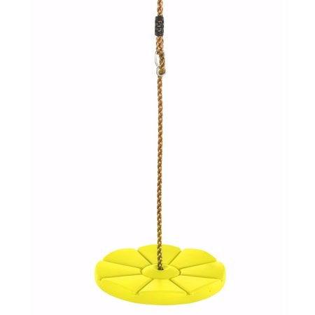 SWINGAN Cool Disc Swing With Adjustable Rope - Fully Assembled - Yellow SWDSR-YL